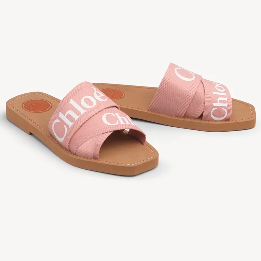 Chloe woody flat mule